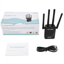 Load image into Gallery viewer, Wireless Smart WiFi Router Repeater with 4 WiFi Antennas, EU Plug Black, EU Plug White, UK Plug Black, UK Plug White, US Plug Black, US Plug White