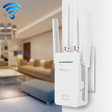 Load image into Gallery viewer, Wireless Smart WiFi Router Repeater with 4 WiFi Antennas, EU Plug Black, EU Plug White, UK Plug Black, UK Plug White, US Plug Black, US Plug White