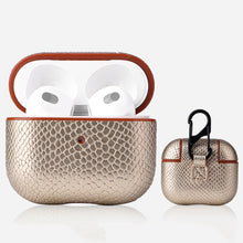 Load image into Gallery viewer, Snakeskin Texture Earphone Protective Case with Hang Buckle For AirPods 3