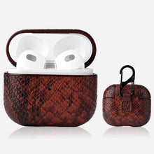 Load image into Gallery viewer, Snakeskin Texture Earphone Protective Case with Hang Buckle For AirPods 3