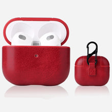 Load image into Gallery viewer, Crazy Horse Texture Earphone Protective Case with Hang Buckle For AirPods 3