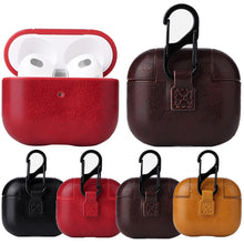 Load image into Gallery viewer, Crazy Horse Texture Earphone Protective Case with Hang Buckle For AirPods 3