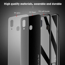 Load image into Gallery viewer, Texture Gradient Glass Protective Case, For Galaxy A20 / A30, For Galaxy A50, For Galaxy A80 / A90, For Galaxy Note 9, For Galaxy Note 10 Pro, For Galaxy S10, For iPhone SE 2022 / SE 2020 / 8 / 7, For iPhone XS Max