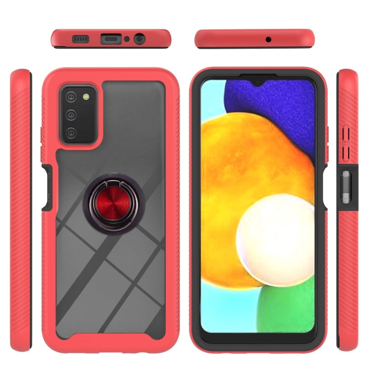 Starry Sky Solid Color Series Shockproof PC + TPU Phone Case with Ring Holder & Magnetic Function, For Samsung Galaxy A03s 164mm