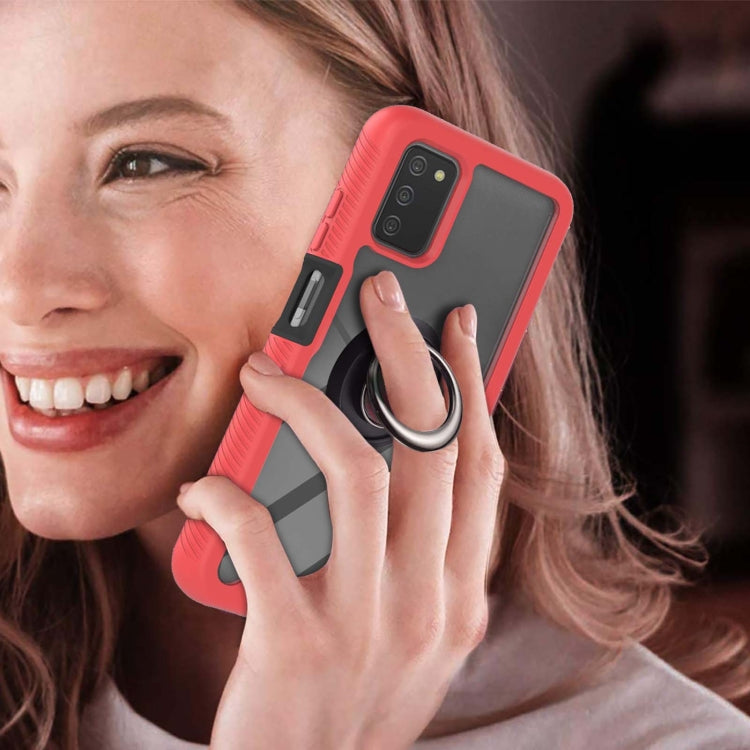 Starry Sky Solid Color Series Shockproof PC + TPU Phone Case with Ring Holder & Magnetic Function, For Samsung Galaxy A03s 164mm