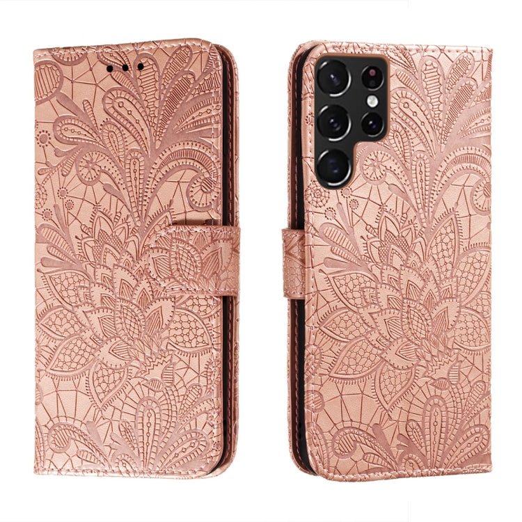Lace Flower Leather Phone Case with Holder & Card Slots & Wallet & Photo Frame, For Samsung Galaxy S22 5G, For Samsung Galaxy S22 Ultra 5G, For Samsung Galaxy S22+ 5G, For Xiaomi Redmi Note 11, For Xiaomi Redmi Note 11 Pro