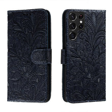 Load image into Gallery viewer, Lace Flower Leather Phone Case with Holder &amp; Card Slots &amp; Wallet &amp; Photo Frame, For Samsung Galaxy S22 5G, For Samsung Galaxy S22 Ultra 5G, For Samsung Galaxy S22+ 5G, For Xiaomi Redmi Note 11, For Xiaomi Redmi Note 11 Pro