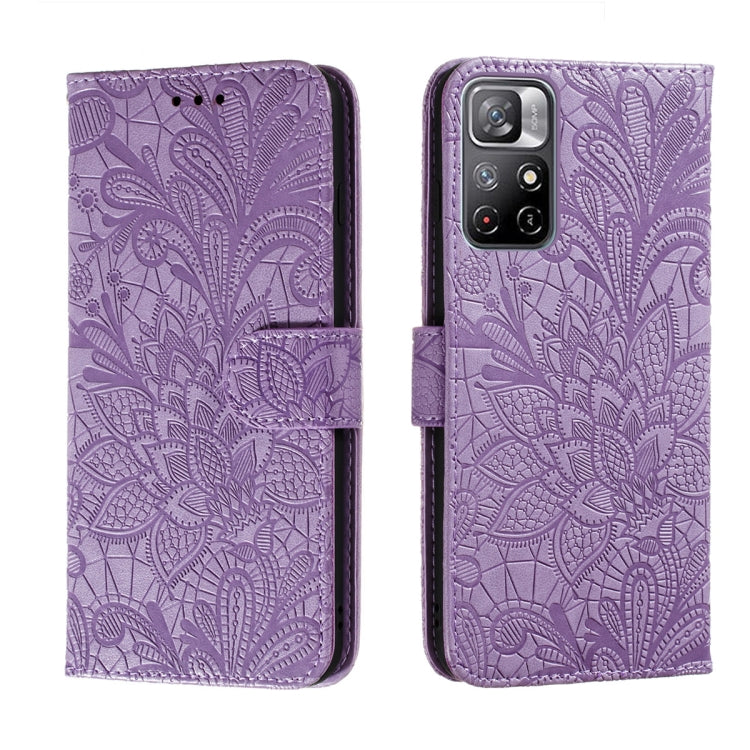 Lace Flower Leather Phone Case with Holder & Card Slots & Wallet & Photo Frame, For Samsung Galaxy S22 5G, For Samsung Galaxy S22 Ultra 5G, For Samsung Galaxy S22+ 5G, For Xiaomi Redmi Note 11, For Xiaomi Redmi Note 11 Pro