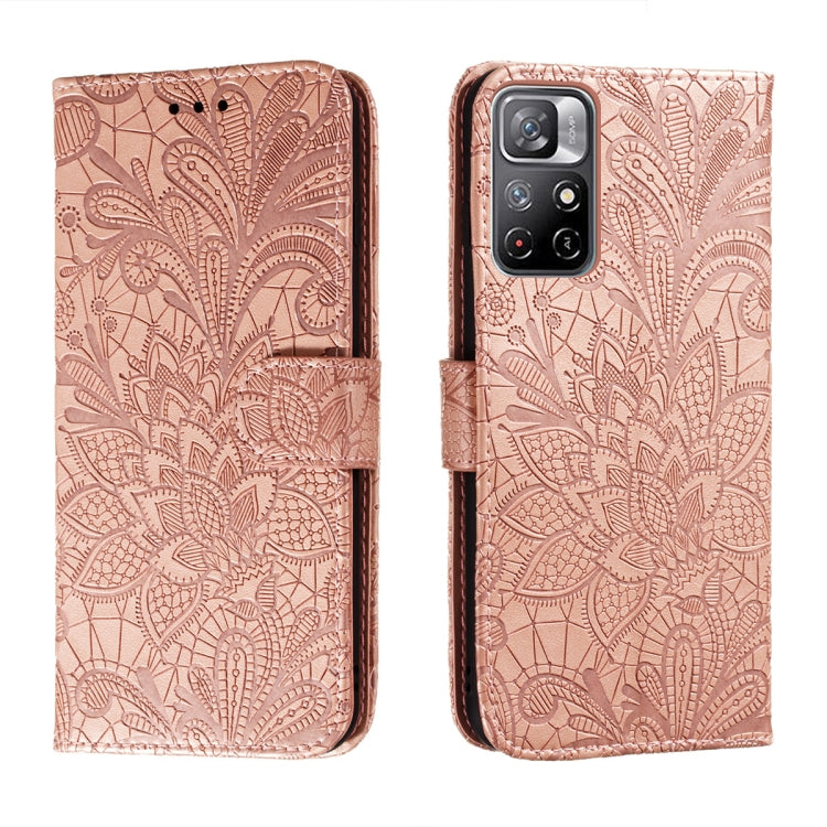 Lace Flower Leather Phone Case with Holder & Card Slots & Wallet & Photo Frame, For Samsung Galaxy S22 5G, For Samsung Galaxy S22 Ultra 5G, For Samsung Galaxy S22+ 5G, For Xiaomi Redmi Note 11, For Xiaomi Redmi Note 11 Pro