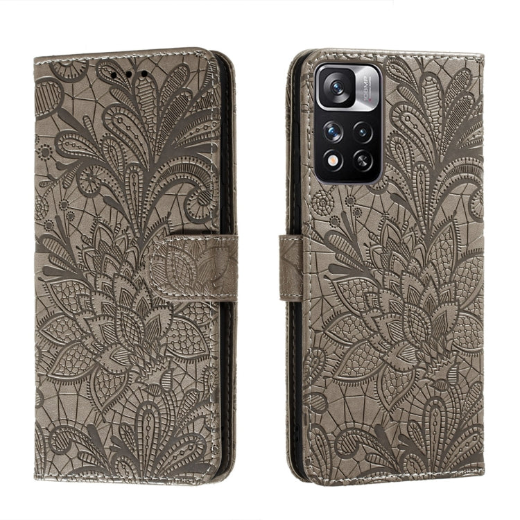 Lace Flower Leather Phone Case with Holder & Card Slots & Wallet & Photo Frame, For Samsung Galaxy S22 5G, For Samsung Galaxy S22 Ultra 5G, For Samsung Galaxy S22+ 5G, For Xiaomi Redmi Note 11, For Xiaomi Redmi Note 11 Pro