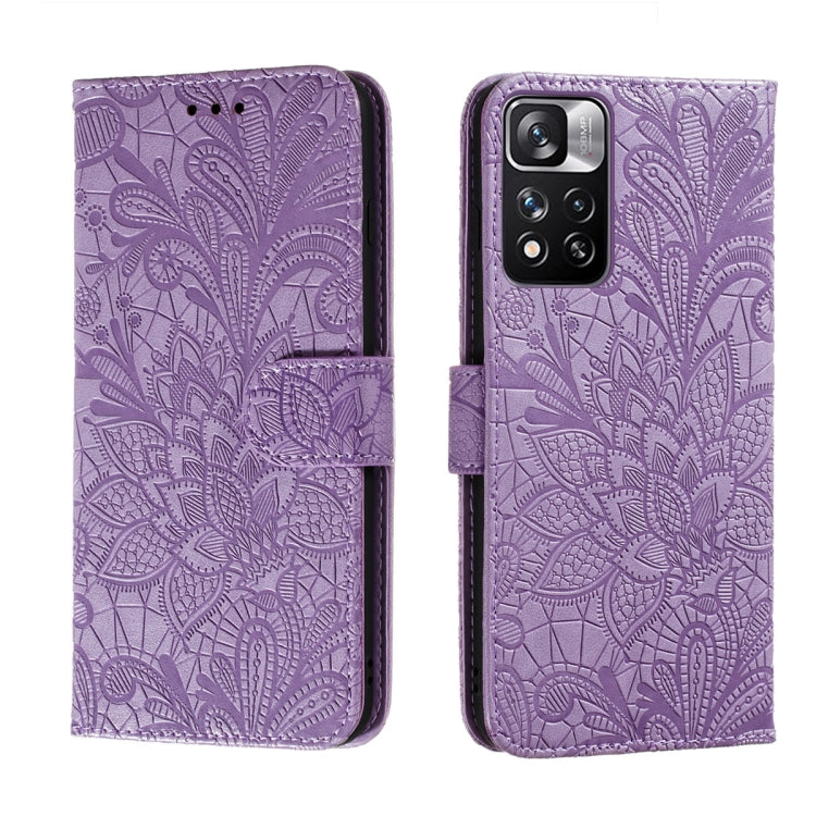 Lace Flower Leather Phone Case with Holder & Card Slots & Wallet & Photo Frame, For Samsung Galaxy S22 5G, For Samsung Galaxy S22 Ultra 5G, For Samsung Galaxy S22+ 5G, For Xiaomi Redmi Note 11, For Xiaomi Redmi Note 11 Pro