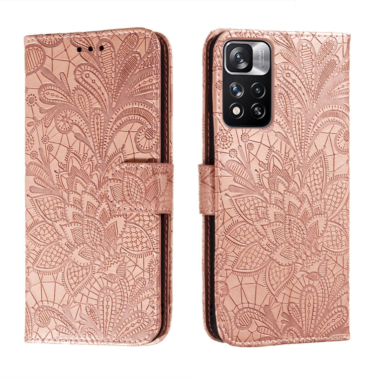 Lace Flower Leather Phone Case with Holder & Card Slots & Wallet & Photo Frame, For Samsung Galaxy S22 5G, For Samsung Galaxy S22 Ultra 5G, For Samsung Galaxy S22+ 5G, For Xiaomi Redmi Note 11, For Xiaomi Redmi Note 11 Pro
