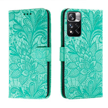 Load image into Gallery viewer, Lace Flower Leather Phone Case with Holder &amp; Card Slots &amp; Wallet &amp; Photo Frame, For Samsung Galaxy S22 5G, For Samsung Galaxy S22 Ultra 5G, For Samsung Galaxy S22+ 5G, For Xiaomi Redmi Note 11, For Xiaomi Redmi Note 11 Pro
