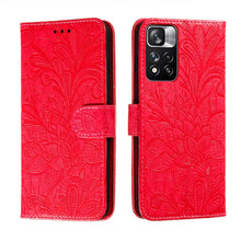 Load image into Gallery viewer, Lace Flower Leather Phone Case with Holder &amp; Card Slots &amp; Wallet &amp; Photo Frame, For Samsung Galaxy S22 5G, For Samsung Galaxy S22 Ultra 5G, For Samsung Galaxy S22+ 5G, For Xiaomi Redmi Note 11, For Xiaomi Redmi Note 11 Pro