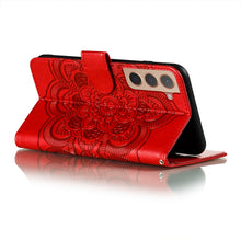 Load image into Gallery viewer, Sun Mandala Embossing Pattern Phone Leather Case with Holder &amp; Card Slots &amp; Wallet &amp; Lanyard, For Samsung Galaxy S22 5G, For Samsung Galaxy S22 Ultra 5G, For Samsung Galaxy S22+ 5G, For Xiaomi Redmi Note 11, For Xiaomi Redmi Note 11 Pro