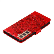 Load image into Gallery viewer, Sun Mandala Embossing Pattern Phone Leather Case with Holder &amp; Card Slots &amp; Wallet &amp; Lanyard, For Samsung Galaxy S22 5G, For Samsung Galaxy S22 Ultra 5G, For Samsung Galaxy S22+ 5G, For Xiaomi Redmi Note 11, For Xiaomi Redmi Note 11 Pro