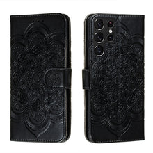 Load image into Gallery viewer, Sun Mandala Embossing Pattern Phone Leather Case with Holder &amp; Card Slots &amp; Wallet &amp; Lanyard, For Samsung Galaxy S22 5G, For Samsung Galaxy S22 Ultra 5G, For Samsung Galaxy S22+ 5G, For Xiaomi Redmi Note 11, For Xiaomi Redmi Note 11 Pro