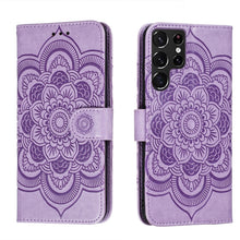 Load image into Gallery viewer, Sun Mandala Embossing Pattern Phone Leather Case with Holder &amp; Card Slots &amp; Wallet &amp; Lanyard, For Samsung Galaxy S22 5G, For Samsung Galaxy S22 Ultra 5G, For Samsung Galaxy S22+ 5G, For Xiaomi Redmi Note 11, For Xiaomi Redmi Note 11 Pro