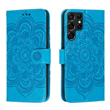 Load image into Gallery viewer, Sun Mandala Embossing Pattern Phone Leather Case with Holder &amp; Card Slots &amp; Wallet &amp; Lanyard, For Samsung Galaxy S22 5G, For Samsung Galaxy S22 Ultra 5G, For Samsung Galaxy S22+ 5G, For Xiaomi Redmi Note 11, For Xiaomi Redmi Note 11 Pro