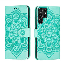Load image into Gallery viewer, Sun Mandala Embossing Pattern Phone Leather Case with Holder &amp; Card Slots &amp; Wallet &amp; Lanyard, For Samsung Galaxy S22 5G, For Samsung Galaxy S22 Ultra 5G, For Samsung Galaxy S22+ 5G, For Xiaomi Redmi Note 11, For Xiaomi Redmi Note 11 Pro