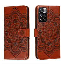 Load image into Gallery viewer, Sun Mandala Embossing Pattern Phone Leather Case with Holder &amp; Card Slots &amp; Wallet &amp; Lanyard, For Samsung Galaxy S22 5G, For Samsung Galaxy S22 Ultra 5G, For Samsung Galaxy S22+ 5G, For Xiaomi Redmi Note 11, For Xiaomi Redmi Note 11 Pro