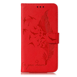 Feather Pattern Litchi Texture Leather Phone Case with Holder & Card Slots & Wallet, For Samsung Galaxy S22 5G, For Samsung Galaxy S22 Ultra 5G, For Samsung Galaxy S22+ 5G, For Xiaomi Redmi Note 11, For Xiaomi Redmi Note 11 Pro