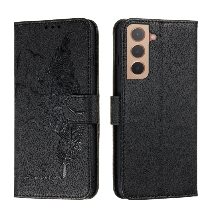 Feather Pattern Litchi Texture Leather Phone Case with Holder & Card Slots & Wallet, For Samsung Galaxy S22 5G, For Samsung Galaxy S22 Ultra 5G, For Samsung Galaxy S22+ 5G, For Xiaomi Redmi Note 11, For Xiaomi Redmi Note 11 Pro