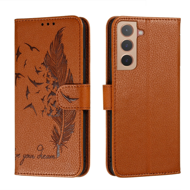 Feather Pattern Litchi Texture Leather Phone Case with Holder & Card Slots & Wallet, For Samsung Galaxy S22 5G, For Samsung Galaxy S22 Ultra 5G, For Samsung Galaxy S22+ 5G, For Xiaomi Redmi Note 11, For Xiaomi Redmi Note 11 Pro