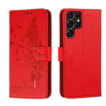 Load image into Gallery viewer, Feather Pattern Litchi Texture Leather Phone Case with Holder &amp; Card Slots &amp; Wallet, For Samsung Galaxy S22 5G, For Samsung Galaxy S22 Ultra 5G, For Samsung Galaxy S22+ 5G, For Xiaomi Redmi Note 11, For Xiaomi Redmi Note 11 Pro