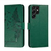 Load image into Gallery viewer, Feather Pattern Litchi Texture Leather Phone Case with Holder &amp; Card Slots &amp; Wallet, For Samsung Galaxy S22 5G, For Samsung Galaxy S22 Ultra 5G, For Samsung Galaxy S22+ 5G, For Xiaomi Redmi Note 11, For Xiaomi Redmi Note 11 Pro