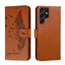 Load image into Gallery viewer, Feather Pattern Litchi Texture Leather Phone Case with Holder &amp; Card Slots &amp; Wallet, For Samsung Galaxy S22 5G, For Samsung Galaxy S22 Ultra 5G, For Samsung Galaxy S22+ 5G, For Xiaomi Redmi Note 11, For Xiaomi Redmi Note 11 Pro
