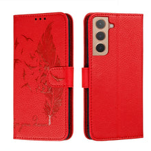 Load image into Gallery viewer, Feather Pattern Litchi Texture Leather Phone Case with Holder &amp; Card Slots &amp; Wallet, For Samsung Galaxy S22 5G, For Samsung Galaxy S22 Ultra 5G, For Samsung Galaxy S22+ 5G, For Xiaomi Redmi Note 11, For Xiaomi Redmi Note 11 Pro