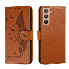 Load image into Gallery viewer, Feather Pattern Litchi Texture Leather Phone Case with Holder &amp; Card Slots &amp; Wallet, For Samsung Galaxy S22 5G, For Samsung Galaxy S22 Ultra 5G, For Samsung Galaxy S22+ 5G, For Xiaomi Redmi Note 11, For Xiaomi Redmi Note 11 Pro