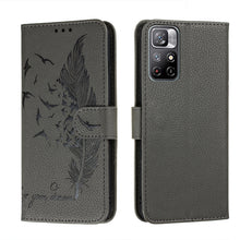 Load image into Gallery viewer, Feather Pattern Litchi Texture Leather Phone Case with Holder &amp; Card Slots &amp; Wallet, For Samsung Galaxy S22 5G, For Samsung Galaxy S22 Ultra 5G, For Samsung Galaxy S22+ 5G, For Xiaomi Redmi Note 11, For Xiaomi Redmi Note 11 Pro