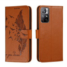 Load image into Gallery viewer, Feather Pattern Litchi Texture Leather Phone Case with Holder &amp; Card Slots &amp; Wallet, For Samsung Galaxy S22 5G, For Samsung Galaxy S22 Ultra 5G, For Samsung Galaxy S22+ 5G, For Xiaomi Redmi Note 11, For Xiaomi Redmi Note 11 Pro