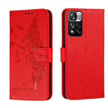 Load image into Gallery viewer, Feather Pattern Litchi Texture Leather Phone Case with Holder &amp; Card Slots &amp; Wallet, For Samsung Galaxy S22 5G, For Samsung Galaxy S22 Ultra 5G, For Samsung Galaxy S22+ 5G, For Xiaomi Redmi Note 11, For Xiaomi Redmi Note 11 Pro
