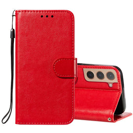 Solid Color Leather Phone Case with Holder & Card Slots & Wallet & Lanyard, For Samsung Galaxy S22 5G, For Samsung Galaxy S22 Ultra 5G, For Samsung Galaxy S22+ 5G, For Xiaomi Redmi Note 11, For Xiaomi Redmi Note 11 Pro