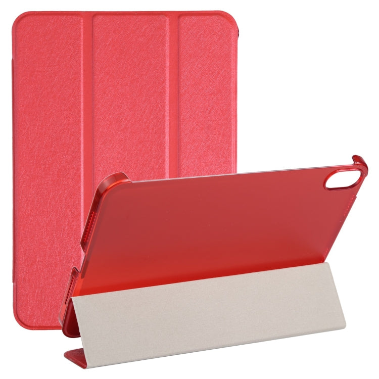 Silk Texture Three-fold Horizontal Flip Leather Tablet Case with Holder, For iPad mini 2024 / mini 6