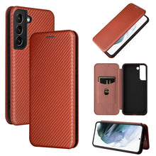 Load image into Gallery viewer, Carbon Fiber Texture Magnetic Horizontal Flip Leather Phone Case, For Samsung Galaxy S22, For Samsung Galaxy S22+
