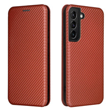Load image into Gallery viewer, Carbon Fiber Texture Magnetic Horizontal Flip Leather Phone Case, For Samsung Galaxy S22, For Samsung Galaxy S22+