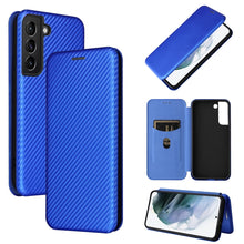 Load image into Gallery viewer, Carbon Fiber Texture Magnetic Horizontal Flip Leather Phone Case, For Samsung Galaxy S22, For Samsung Galaxy S22+