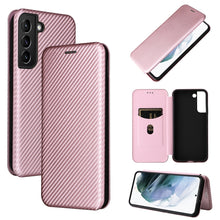 Load image into Gallery viewer, Carbon Fiber Texture Magnetic Horizontal Flip Leather Phone Case, For Samsung Galaxy S22, For Samsung Galaxy S22+