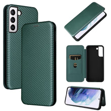 Load image into Gallery viewer, Carbon Fiber Texture Magnetic Horizontal Flip Leather Phone Case, For Samsung Galaxy S22, For Samsung Galaxy S22+