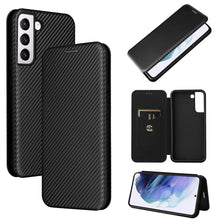 Load image into Gallery viewer, Carbon Fiber Texture Magnetic Horizontal Flip Leather Phone Case, For Samsung Galaxy S22, For Samsung Galaxy S22+