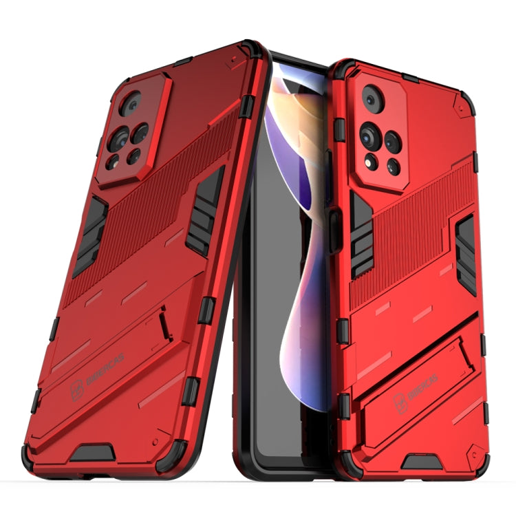 Punk Armor 2 in 1 PC + TPU Shockproof Phone Case with Invisible Holder, For Xiaomi Redmi Note 11 China, For Xiaomi Redmi Note 11 Pro / Note 11 Pro+