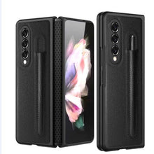 Load image into Gallery viewer, Litchi Texture Hinge Protection Folding Phone Case with Pen Cover, For Samsung Galaxy Z Fold3 5G
