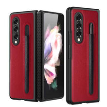 Load image into Gallery viewer, Litchi Texture Hinge Protection Folding Phone Case with Pen Cover, For Samsung Galaxy Z Fold3 5G