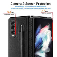Load image into Gallery viewer, Litchi Texture Hinge Protection Folding Phone Case with Pen Cover, For Samsung Galaxy Z Fold3 5G
