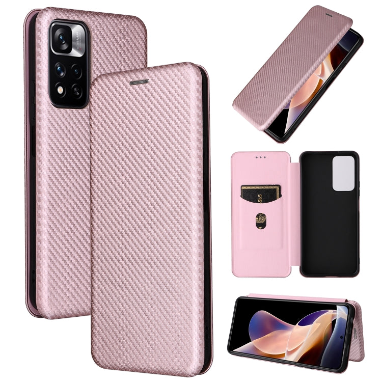 Carbon Fiber Texture Magnetic Horizontal Flip PU Phone Case, For Xiaomi Redmi Note 11 Pro / Note 11 Pro+, For ZTE Blade V30