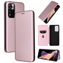 Load image into Gallery viewer, Carbon Fiber Texture Magnetic Horizontal Flip PU Phone Case, For Xiaomi Redmi Note 11 Pro / Note 11 Pro+, For ZTE Blade V30